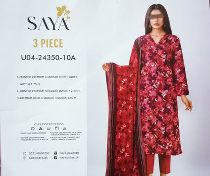 Saya Women's khaddar 3 piece Embroided Suit Collection save 24%